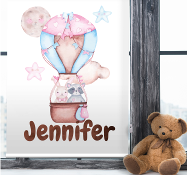 Hot air balloon with name childrens blind - TenStickers