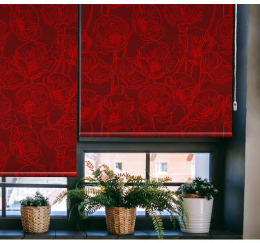 Intricate red pattern flower blind - TenStickers