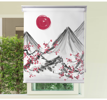 Japanese style red sun Blind art - TenStickers