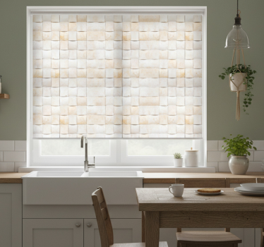 Kitchen blind 3d brick pattern - TenStickers