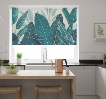 Kitchen blind 3d watercolor tropical leaves - TenStickers