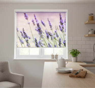 Kitchen blind a bunch of purple flowers - TenStickers