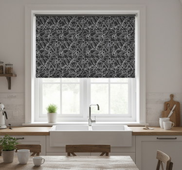 Kitchen blind coffee art line elegant design - TenStickers