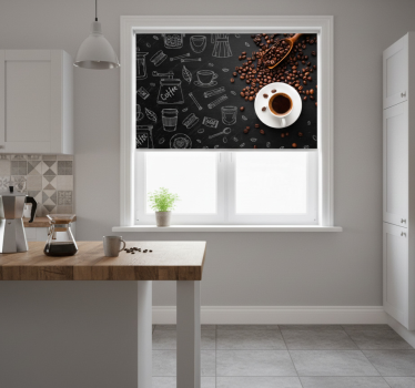 Kitchen blind coffee beans and doodles - TenStickers