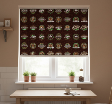 Kitchen blind coffee emblem design - TenStickers