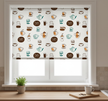 Kitchen blind coffee house cafe patterned - TenStickers