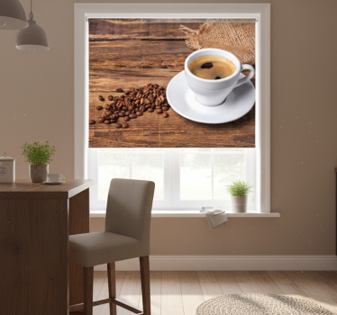 Kitchen blind coffee on a wooden table - TenStickers