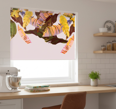 Kitchen blind exotic banana leaves design - TenStickers