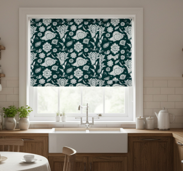 Kitchen blind floral tile design - TenStickers