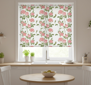 Kitchen blind flowerprint roses - TenStickers