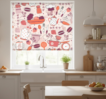 Kitchen blind food heart design - TenStickers