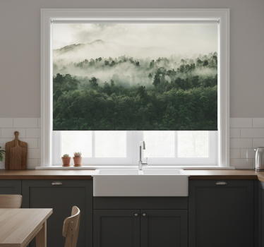 Kitchen blind forest in fog - TenStickers