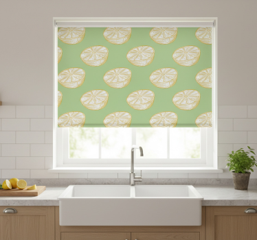 Kitchen blind hand drawn lemon citrus fruit - TenStickers