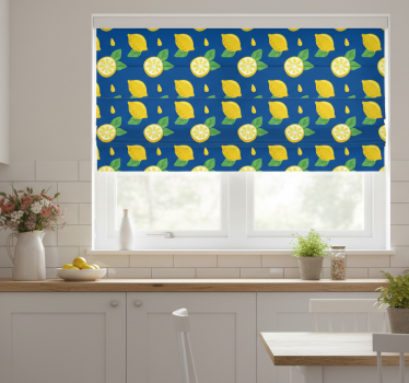 Kitchen blind hand-drawn lemons design - TenStickers