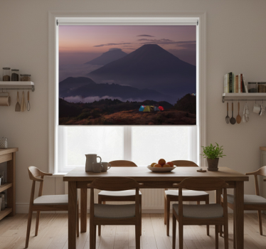 Kitchen blind hikers in the cloudy mountains - TenStickers