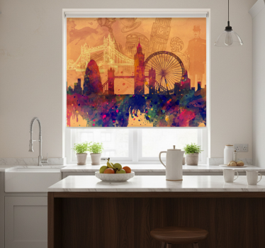 Kitchen blind historic skyline silhouette - TenStickers