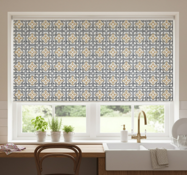 Kitchen blind in beige and black portuguese tile - TenStickers