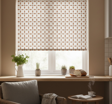 Kitchen blind in beige geometric textured motif - TenStickers