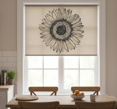 Kitchen blind in beige sunflower design - TenStickers