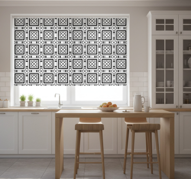 Kitchen blind in black hydraulic tile style - TenStickers