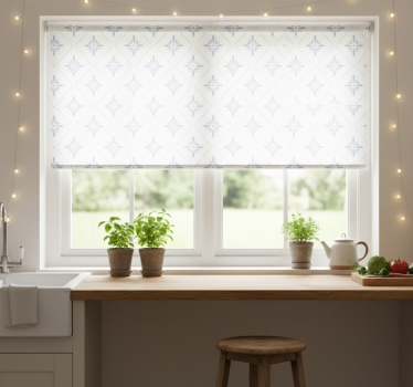 Kitchen blind in blue rhombus tiles design - TenStickers