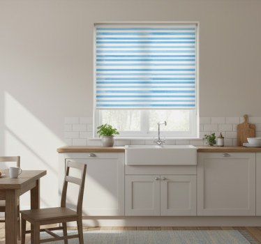 Kitchen blind in blue textured check - TenStickers