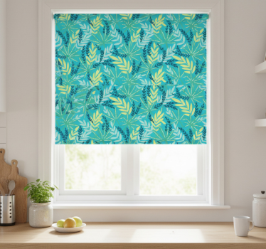 Kitchen blind in blue tropical design - TenStickers