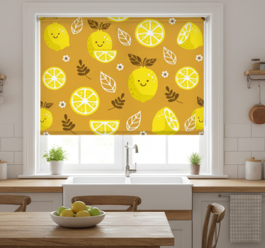 Kitchen blind in cheerful citrus design - TenStickers