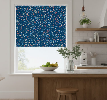 Kitchen blind in dark blue terrazzo design - TenStickers