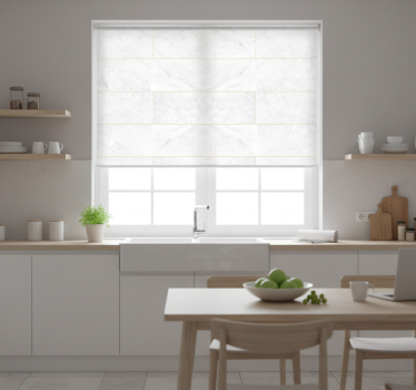 Kitchen blind in gray tones and gold marble - TenStickers