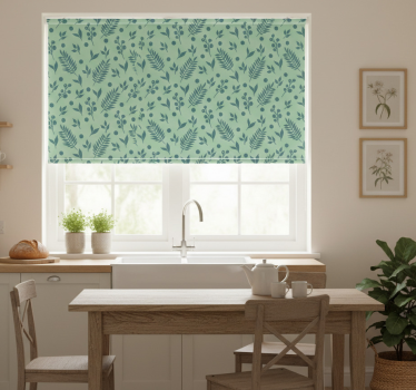 Kitchen blind in green foliage design - TenStickers