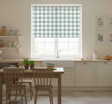 Kitchen blind in green tartan pattern - TenStickers