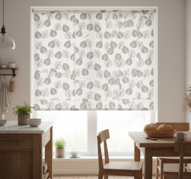 Kitchen blind in hoja grey kinfolk pattern - TenStickers
