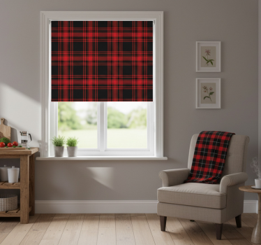 Kitchen blind in menzies tartan black red check - TenStickers