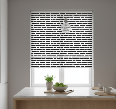 Kitchen blind in nordic black and white rectangles - TenStickers