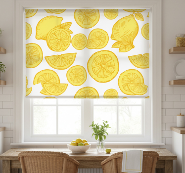 Kitchen blind in orange and lemon sketch - TenStickers