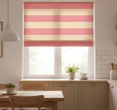Kitchen blind in pink horizontal stripes - TenStickers