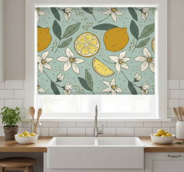 Kitchen blind in vibrant lemon design - TenStickers
