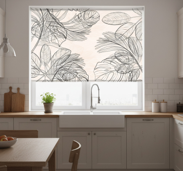 Kitchen blind in warm colored leaf designs - TenStickers