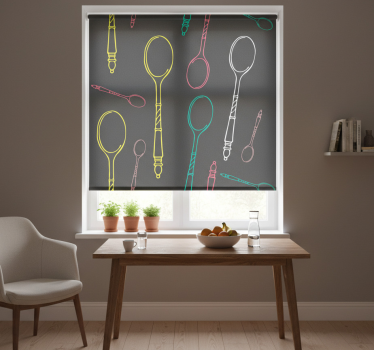 Kitchen blind neon utensils design - TenStickers