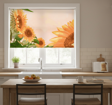 Kitchen blind painted sunflowers - TenStickers