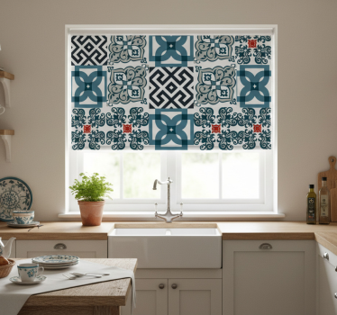 Kitchen blind portuguese vintage tiles - TenStickers