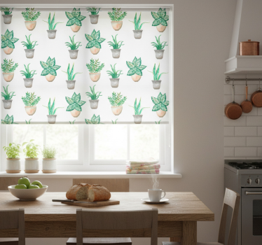 Kitchen blind potted greenery design - TenStickers