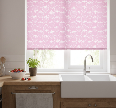 Kitchen blind seamless pink strawberry pattern - TenStickers