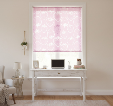 Kitchen blind seamless pink strawberry pattern - TenStickers