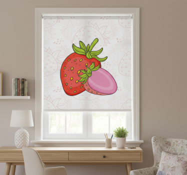 Kitchen blind seamless red and pink strawberries - TenStickers