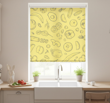 Kitchen blind set of colorful fruits and vegetables - TenStickers