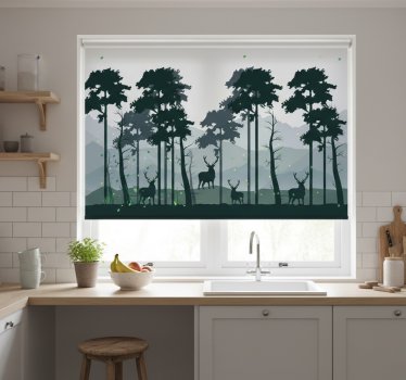 Kitchen blind silhouette forest scandinavian - TenStickers