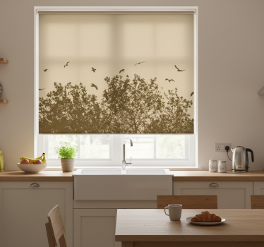 Kitchen blind spring flowers and birds design - TenStickers