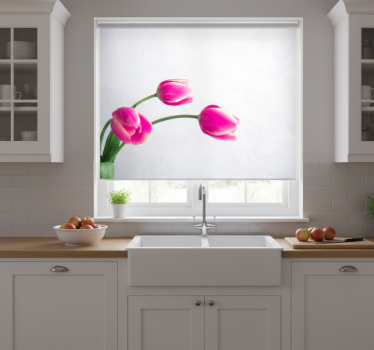 Kitchen blind three tulips on white background - TenStickers